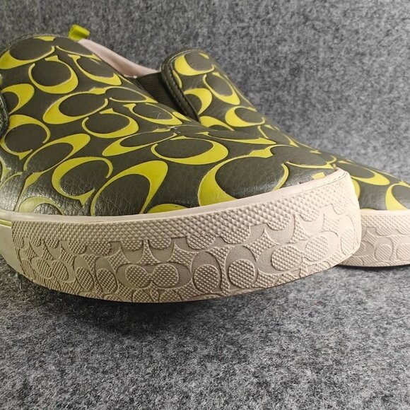 Coach Men’s CA283 Slip-On Skate Sneakers Army Green Size 11.5D | Pre-Owned - Picture 6 of 9